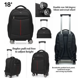 Business Travel 4- Wheeled Backpack, Rolling Backpack | Water-Resistant | Multi-Functional Design