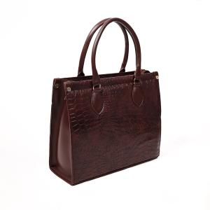 Crocodile-Textured Tote Bag