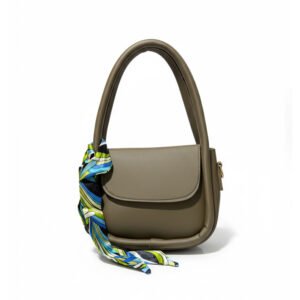 Square HandBag (Moon Dae Yoona Bag) with printed scarf accent (removable)