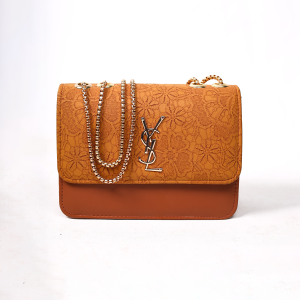 Floral-Textured crossbody bag, with Chain Strap