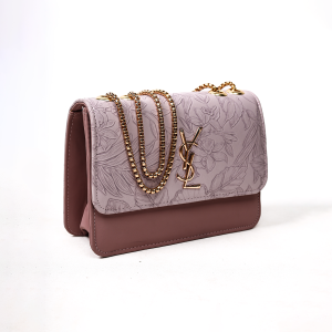 Floral-Textured crossbody bag, with Chain Strap