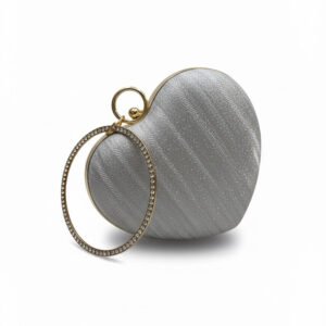 Heart-Shaped Rhinestone Clutch