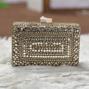 HandMade Medium Kundan Clutch- Design 5