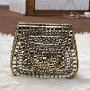 HandMade Medium Kundan Clutch – Design 3